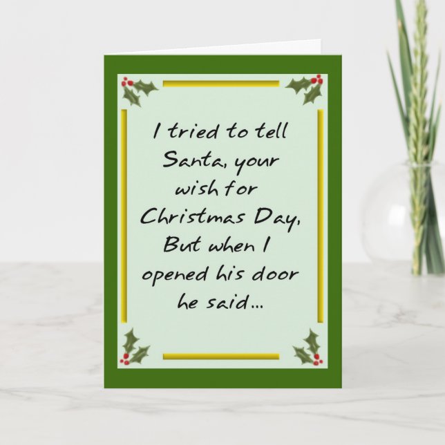 Tarjeta Festiva Santa Dice - ¡Vete! (Anverso)