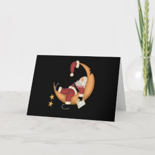 Tarjeta Festiva Santa Dormir en la Luna