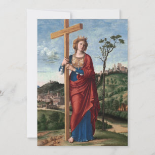 Tarjeta Festiva Santa Elena con la Vera Cruz Arte Sagrado