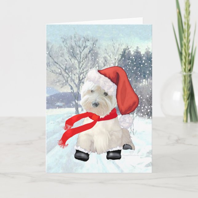 Tarjeta Festiva Santa en Botas (Anverso)