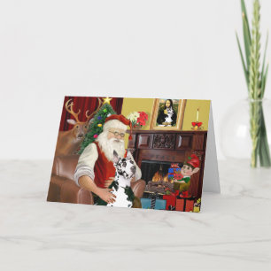 Tarjeta Festiva Santa en casa - Gran danés (Harlequin)