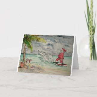 Tarjeta Festiva Santa en el Caribe