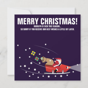 Tarjeta Festiva Santa en el ilustracion divertido de la noche del