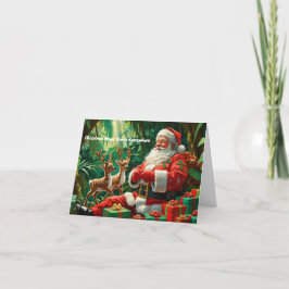 Tarjeta Festiva Santa en la selva - con mensaje Personalizado