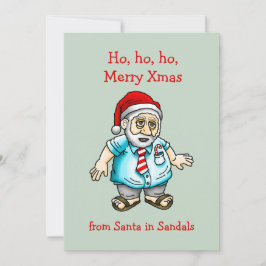 Tarjeta Festiva Santa en sandalias