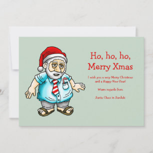 Tarjeta Festiva Santa en sandalias