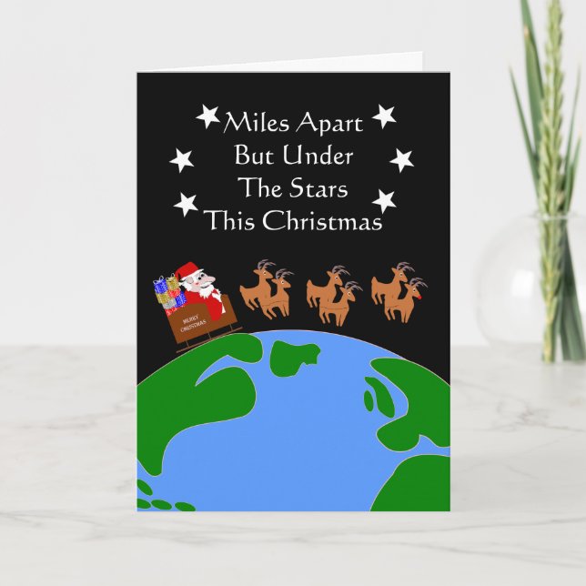 Tarjeta Festiva Santa En Sleigh Al Otro Lado De Los Navidades Mile (Anverso)