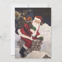 Santa entrando en la chimenea