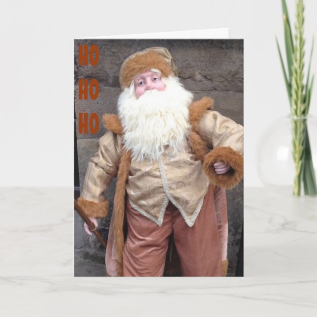 TARJETA FESTIVA SANTA ESPERA QUE TENGA JINGLE ON/HO HO HO (Anverso)