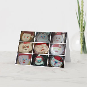Tarjeta Festiva Santa está observando