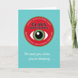 Tarjeta Festiva Santa está viendo a los Navidades