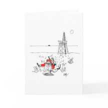 Santa excavando para obtener petróleo