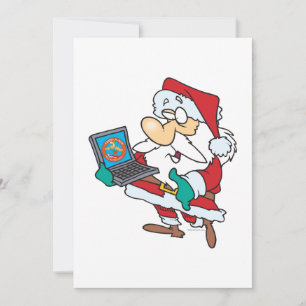 Tarjeta Festiva santa experta en tecnología geeky con un personali