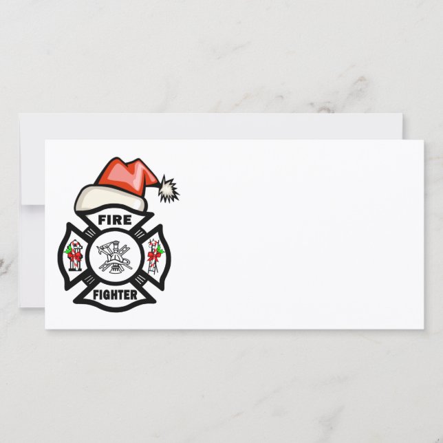 Tarjeta Festiva Santa Firefighter (Anverso)