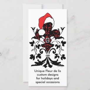 Tarjeta Festiva Santa Fleur de lis (rojo)
