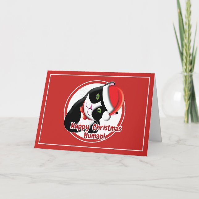 Tarjeta Festiva Santa Gato (Anverso)