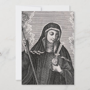 Tarjeta Festiva Santa Gertrudis la Grande mística benedictina alem