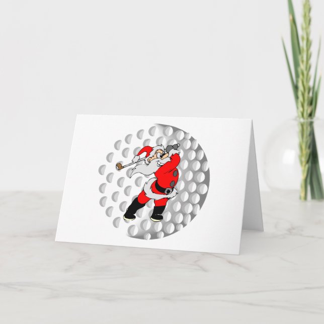 Tarjeta Festiva Santa Golfing (Anverso)
