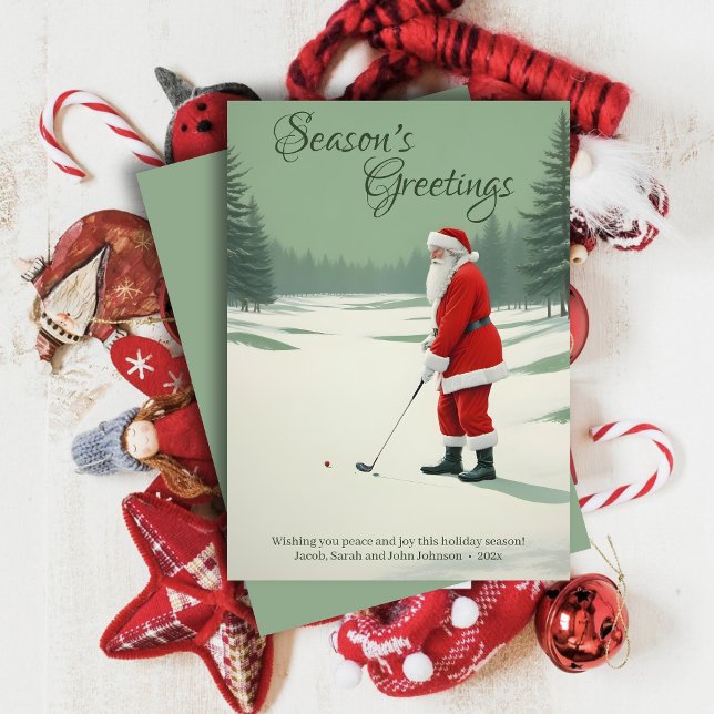 Tarjeta Festiva Santa Golfing (Subido por el creador)