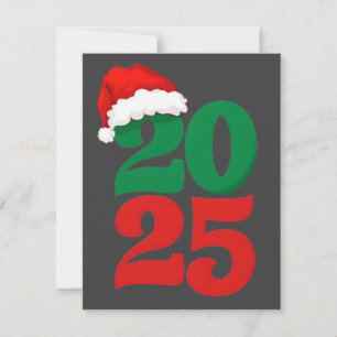 Tarjeta Festiva Santa Hat 2025 - Cuenta regresiva de Navidades fes