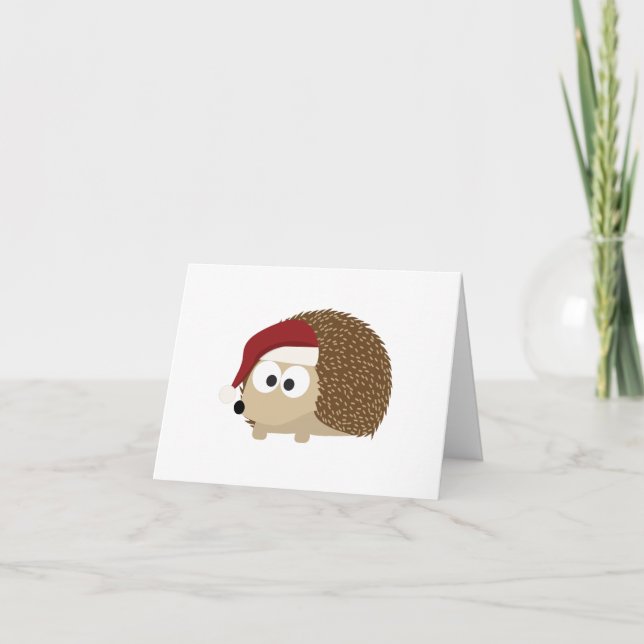 Tarjeta Festiva Santa hedgehog (Anverso)