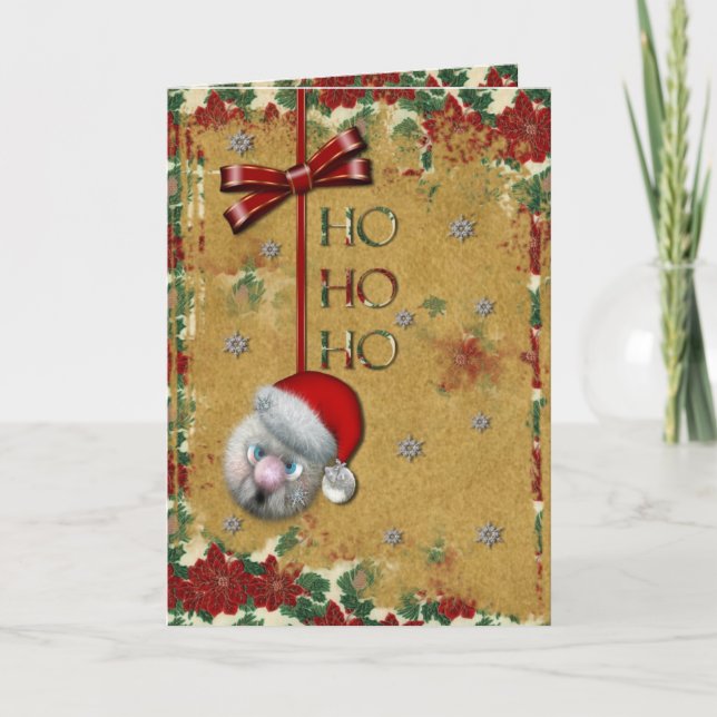 Tarjeta Festiva Santa Ho Ho Ho Ho (Anverso)