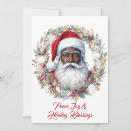 Tarjeta Festiva Santa Holiday Blessings Flat Card