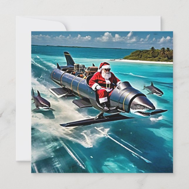 Tarjeta Festiva Santa Jaws (Anverso)