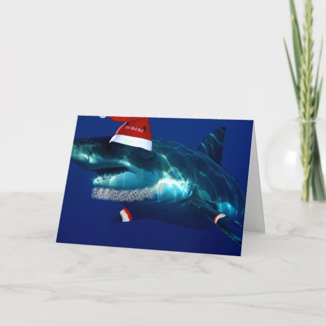 Tarjeta Festiva Santa Jaws (Anverso)