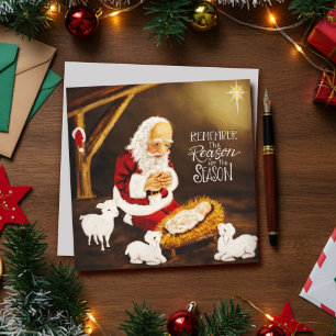 Tarjeta Festiva Santa Jesús Razón de la Temporada Hermosa