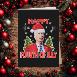 Tarjeta Festiva Santa Joe Biden Feliz 4 de Julio a los Navidades d