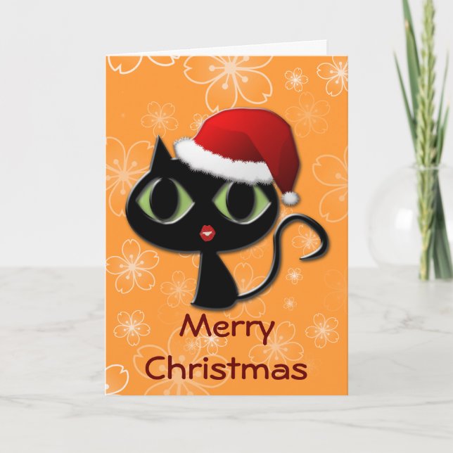 Tarjeta Festiva Santa Kitty (Anverso)