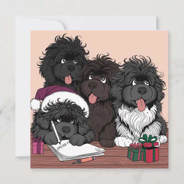 Tarjeta Festiva Santa List, comprobándolo dos veces (Anverso)