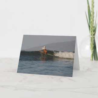 Tarjeta Festiva Santa lleva las ondas en Maui