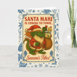 Tarjeta Festiva Santa Mahj! Holiday Card