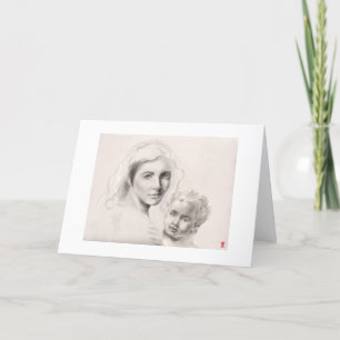 Tarjeta Festiva Santa María y el Niño Cristo