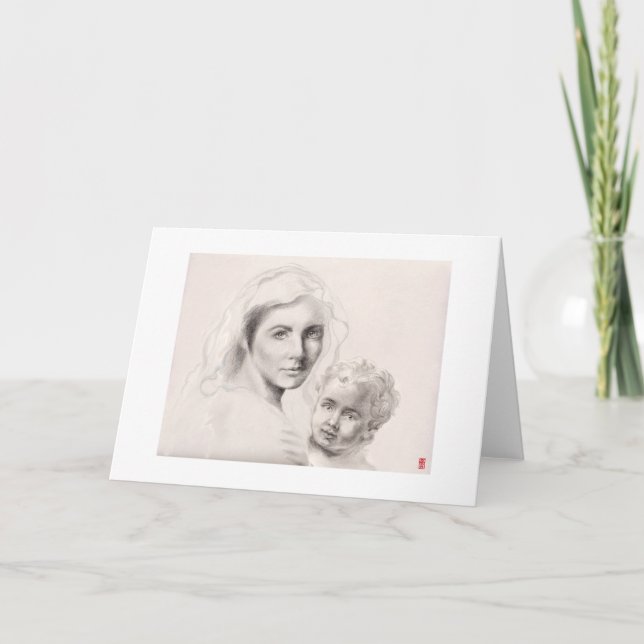 Tarjeta Festiva Santa María y el Niño Cristo (Anverso)