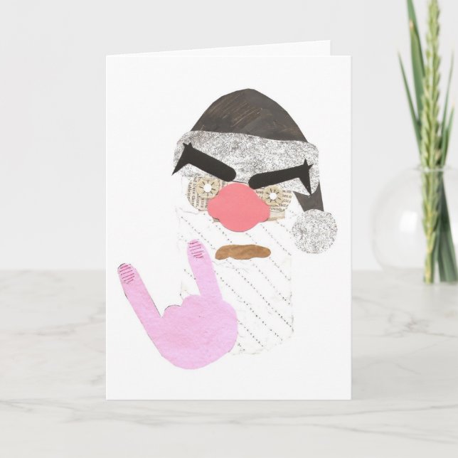 Tarjeta Festiva Santa metalizado Notecard (Anverso)