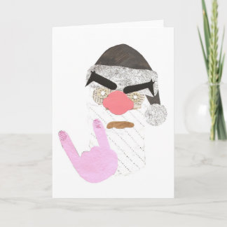 Tarjeta Festiva Santa metalizado Notecard