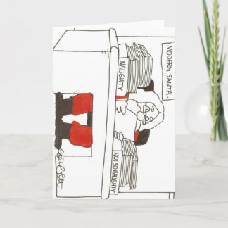 Tarjeta Festiva Santa moderno travieso. No tan travieso