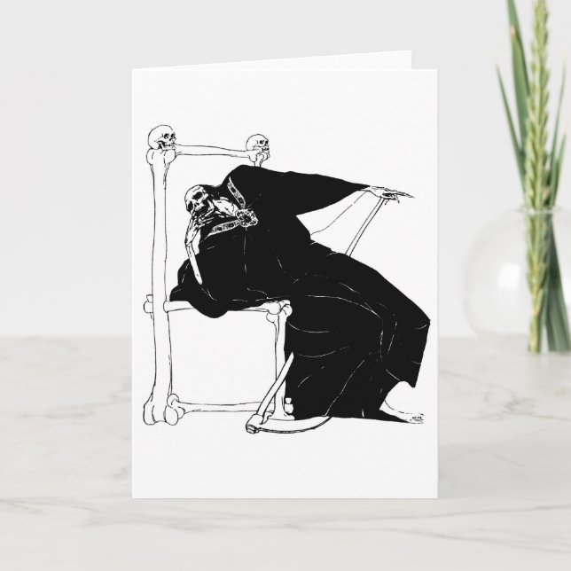 Tarjeta Festiva "Santa Muerte" (Parca Grim Reaper mexicana) (Anverso)