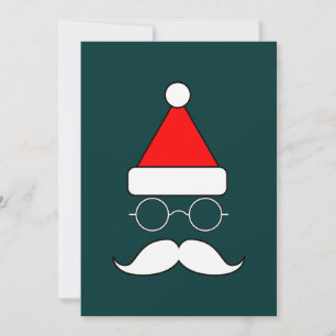 Tarjeta Festiva Santa Mustache y Glasses