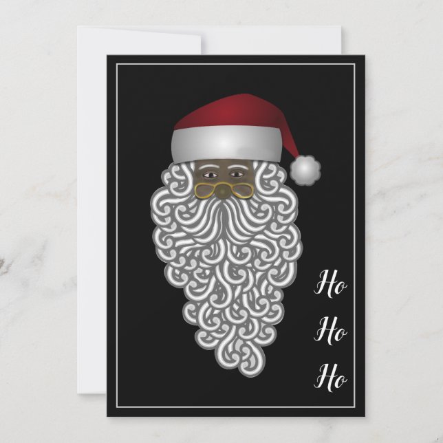Tarjeta Festiva Santa Navidades afroamericanos personalizados (Anverso)