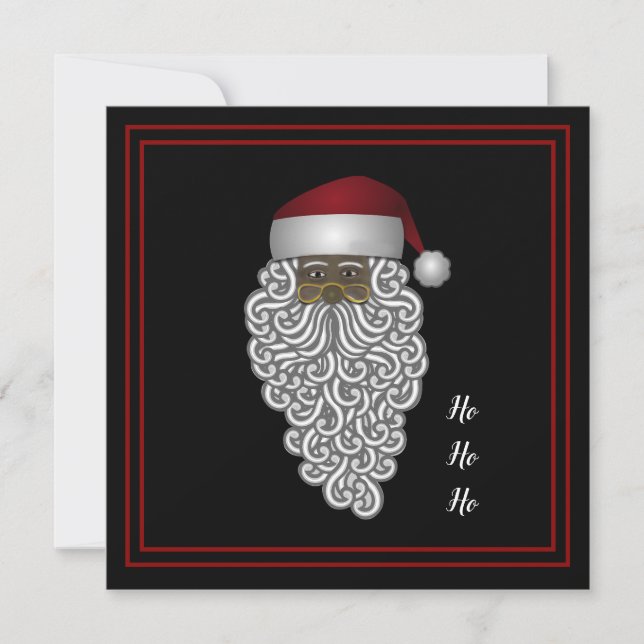Tarjeta Festiva Santa Navidades afroamericanos personalizados (Anverso)