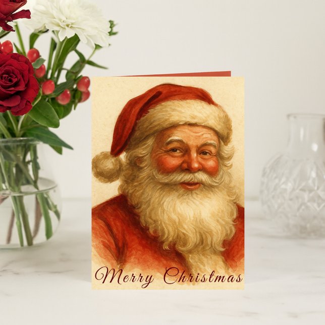 Tarjeta Festiva Santa Navidades clásicos y cálidos (Subido por el creador)