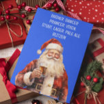 Tarjeta Festiva Santa Navidades nombran a la cerveza con nombres d<br><div class="desc">Este diseño fue creado a través del arte digital y puede ser personalizado en el área que proporciona cambiando la foto y/o el texto. O puede personalizarse eligiendo la opción de hacer clic en el personalizar y borrar o cambiar el color del fondo, agregar texto, cambiar el color o estilo...</div>