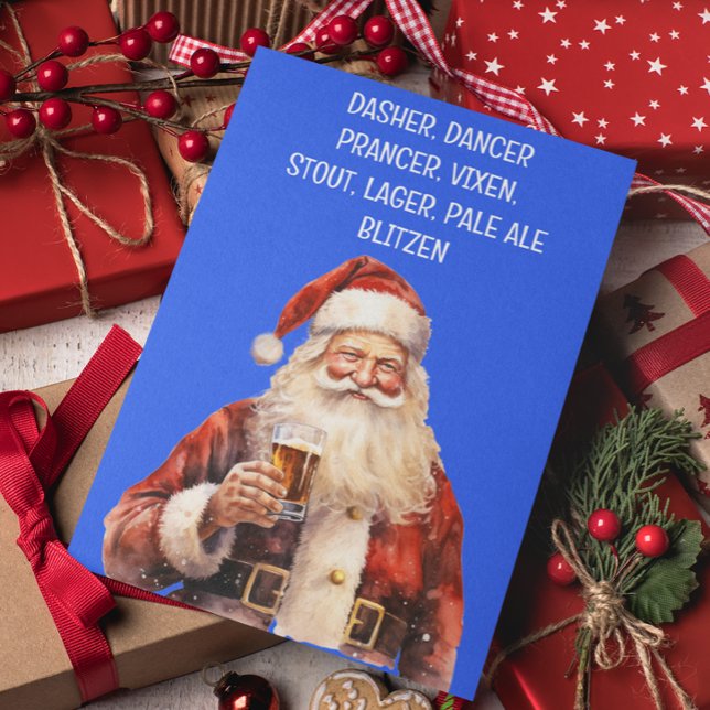 Tarjeta Festiva Santa Navidades nombran a la cerveza con nombres d (Subido por el creador)