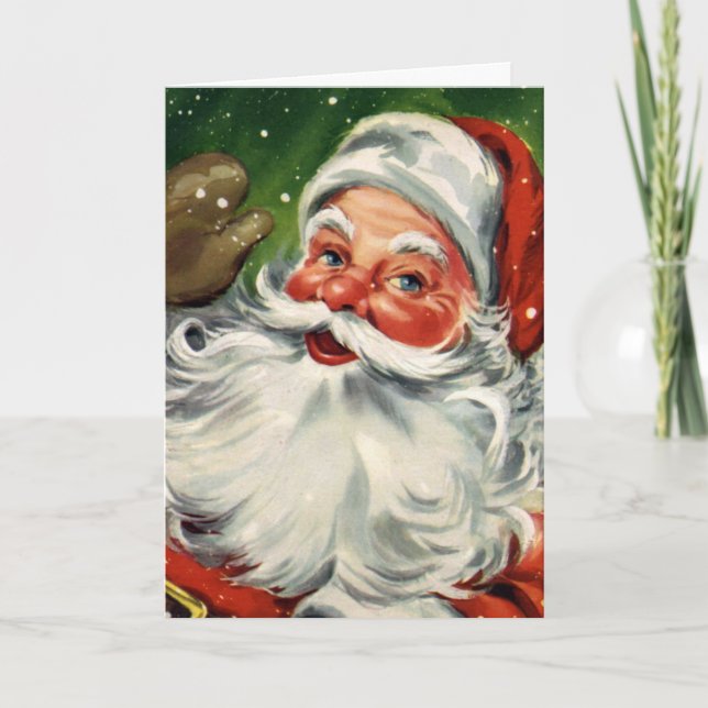 Tarjeta Festiva "Santa Navidades tradicionales" (Anverso)