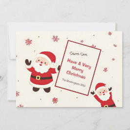 Tarjeta Festiva Santa navideño retro lindo