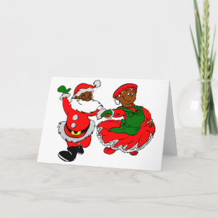 Tarjeta Festiva santa negra mrs claus